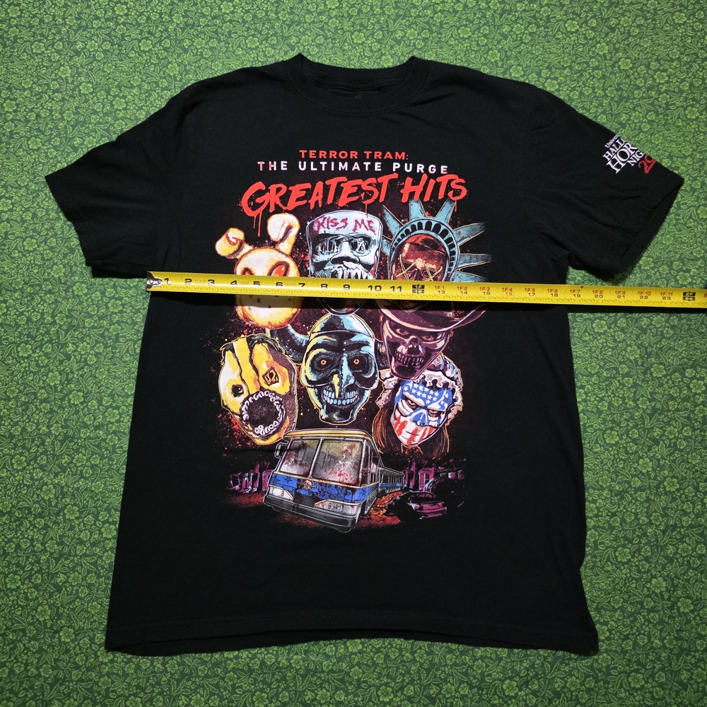 Black Graphic Tee with Horror Theme - Picture 2 of 7